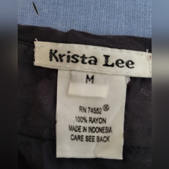 Krista Lee Embroidered Beaded Tunic Dress Size Medium Gray Floral - Picture 5 of 6